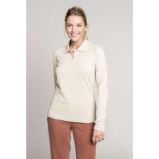 KARIBAN Póló Kariban galléros női hosszú ujjú női (100%pamut) lime, 3XL
