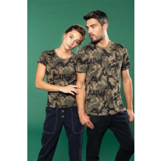 KARIBAN Póló Kariban rövid ujjú férfi, olive camouflage, 3XL