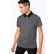KARIBAN Pólóing Kariban férfi férfi (100%pamut 180g/m2) navy/dark grey heather, M