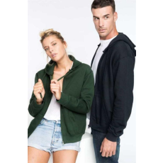 KARIBAN Pulóver Kariban cipzáras unisex, forest green, S