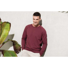 KARIBAN Pulóver Kariban férfi kereknyakú hosszú ujjú férfi (300g/m2) wine heather, 3XL