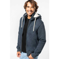 KARIBAN Pulóver Kariban férfi, slub grey heather, 3XL