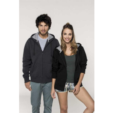 KARIBAN Pulóver Kariban kapucnis cipzáraszáras férfi unisex, dark grey, M munkaruha