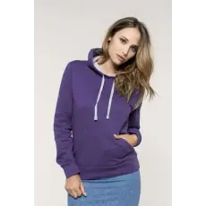 KARIBAN Pulóver Kariban női kapucnis női (80%pamut) black/red, M