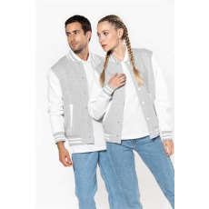 KARIBAN Pulóver Kariban unisex, oxford grey/white, L