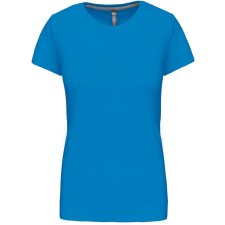 KARIBAN rövid ujjú környakas Női pamut póló KA380, Tropical Blue-2XL női póló