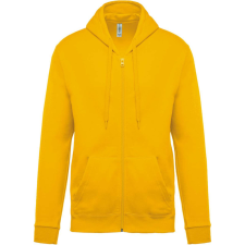 KARIBAN unisex cipzáros kapucnis pulóver KA479, Yellow-M női pulóver, kardigán