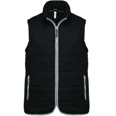 KARIBAN Uniszex bélelt mellény, cipzáras, Kariban KA6116, Black-L