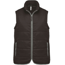 KARIBAN Uniszex bélelt mellény, cipzáras, Kariban KA6116, Dark Grey-L