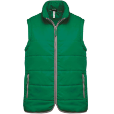 KARIBAN Uniszex bélelt mellény, cipzáras, Kariban KA6116, Kelly Green-4XL férfi mellény