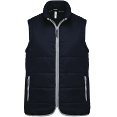 KARIBAN Uniszex bélelt mellény, cipzáras, Kariban KA6116, Navy-3XL