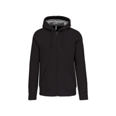 KARIBAN Uniszex cipzáras kapucnis vastag pulóver, Kariban KA444, Dark Grey-XL