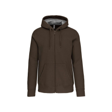 KARIBAN Uniszex cipzáras kapucnis vastag pulóver, Kariban KA444, Dark Khaki-XS