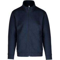 KARIBAN Uniszex cipzáras pulóver, Kariban KA472, Navy-4XL