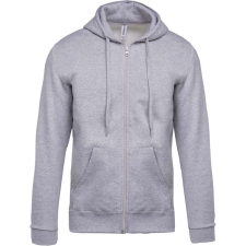 KARIBAN Uniszex cipzáros kapucnis pulóver, Kariban KA479, Oxford Grey-S férfi pulóver, kardigán