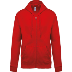 KARIBAN Uniszex cipzáros kapucnis pulóver, Kariban KA479, Red-4XL