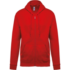 KARIBAN Uniszex cipzáros kapucnis pulóver, Kariban KA479, Red-M férfi pulóver, kardigán