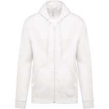 KARIBAN Uniszex cipzáros kapucnis pulóver, Kariban KA479, White-L férfi pulóver, kardigán
