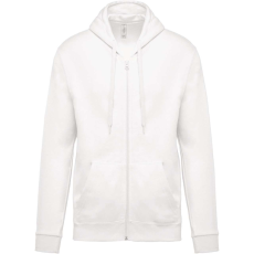 KARIBAN Uniszex cipzáros kapucnis pulóver, Kariban KA479, White-XL