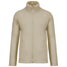 KARIBAN Uniszex FALCO cipzáras mikropolár pulóver, Kariban KA911, Beige-XL férfi pulóver, kardigán