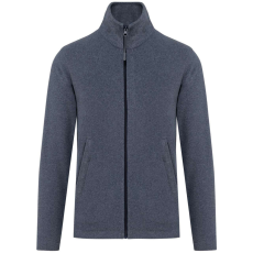 KARIBAN Uniszex FALCO cipzáras mikropolár pulóver, Kariban KA911, French Navy Heather-3XL