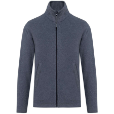 KARIBAN Uniszex FALCO cipzáras mikropolár pulóver, Kariban KA911, French Navy Heather-4XL férfi pulóver, kardigán
