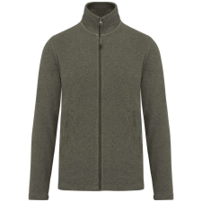 KARIBAN Uniszex FALCO cipzáras mikropolár pulóver, Kariban KA911, Green Marble Heather-2XL férfi pulóver, kardigán