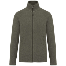 KARIBAN Uniszex FALCO cipzáras mikropolár pulóver, Kariban KA911, Green Marble Heather-4XL