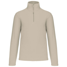KARIBAN Uniszex galléros, 1/4 cipzáras mikropolár pulóver, Kariban KA912, Beige-4XL férfi pulóver, kardigán