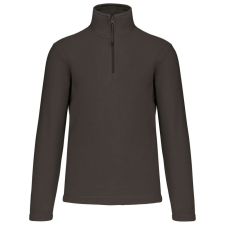 KARIBAN Uniszex galléros, 1/4 cipzáras mikropolár pulóver, Kariban KA912, Dark Grey-L férfi pulóver, kardigán