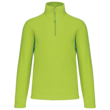 KARIBAN Uniszex galléros, 1/4 cipzáras mikropolár pulóver, Kariban KA912, Lime-XL férfi pulóver, kardigán