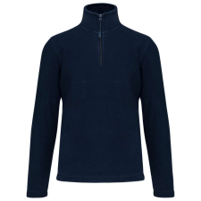 KARIBAN Uniszex galléros, 1/4 cipzáras mikropolár pulóver, Kariban KA912, Navy-XL férfi pulóver, kardigán