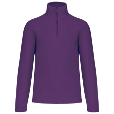 KARIBAN Uniszex galléros, 1/4 cipzáras mikropolár pulóver, Kariban KA912, Purple-L