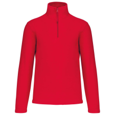 KARIBAN Uniszex galléros, 1/4 cipzáras mikropolár pulóver, Kariban KA912, Red-3XL férfi pulóver, kardigán