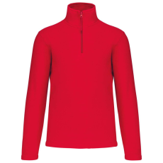 KARIBAN Uniszex galléros, 1/4 cipzáras mikropolár pulóver, Kariban KA912, Red-S