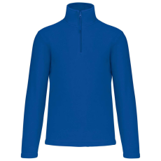 KARIBAN Uniszex galléros, 1/4 cipzáras mikropolár pulóver, Kariban KA912, Royal Blue-L