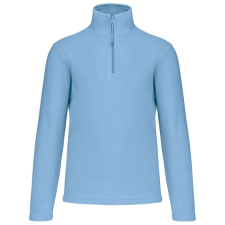 KARIBAN Uniszex galléros, 1/4 cipzáras mikropolár pulóver, Kariban KA912, Sky Blue-3XL férfi pulóver, kardigán