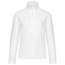 KARIBAN Uniszex galléros, 1/4 cipzáras mikropolár pulóver, Kariban KA912, White-3XL