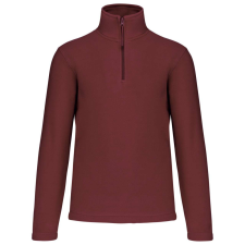 KARIBAN Uniszex galléros, 1/4 cipzáras mikropolár pulóver, Kariban KA912, Wine-2XL férfi pulóver, kardigán