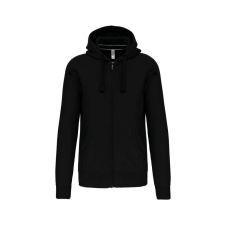 KARIBAN Uniszex kapucnis cipzáras pulóver, Kariban KA454, Black-3XL férfi pulóver, kardigán