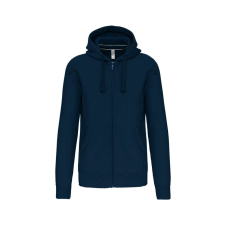 KARIBAN Uniszex kapucnis cipzáras pulóver, Kariban KA454, Navy-3XL férfi pulóver, kardigán