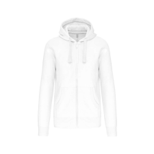 KARIBAN Uniszex kapucnis cipzáras pulóver, Kariban KA454, White-2XL férfi pulóver, kardigán