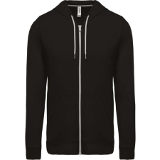 KARIBAN Uniszex könnyű vékony kapucnis cipzáras pulóver (póló), Kariban KA438, Black-3XL férfi pulóver, kardigán