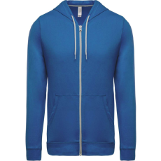 KARIBAN Uniszex könnyű vékony kapucnis cipzáras pulóver (póló), Kariban KA438, Light Royal Blue-XS