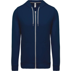 KARIBAN Uniszex könnyű vékony kapucnis cipzáras pulóver (póló), Kariban KA438, Navy-XS