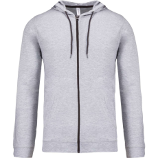 KARIBAN Uniszex könnyű vékony kapucnis cipzáras pulóver (póló), Kariban KA438, Oxford Grey-XS