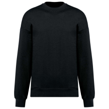 KARIBAN Uniszex laza szabású organikus környakas pulóver, Kariban KA4032, Black-2XL férfi pulóver, kardigán