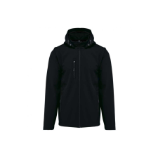 KARIBAN Uniszex levehető ujjú kapucnis softshell dzseki, Kariban KA422, Black-4XL női dzseki, kabát