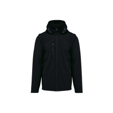 KARIBAN Uniszex levehető ujjú kapucnis softshell dzseki, Kariban KA422, Black-XL férfi kabát, dzseki