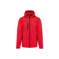 KARIBAN Uniszex levehető ujjú kapucnis softshell dzseki, Kariban KA422, Red-XL